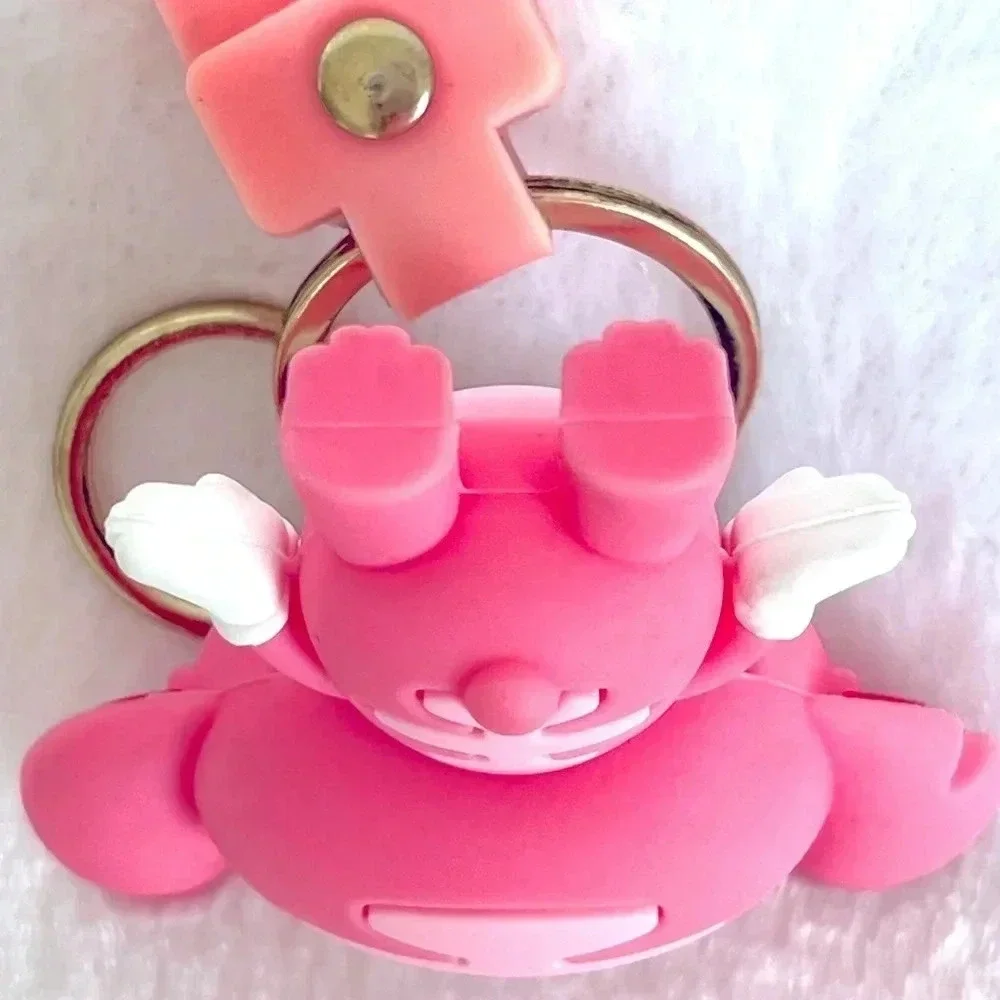 Stitch Angel Cartoon Character 3D Silicone Charm Keychain